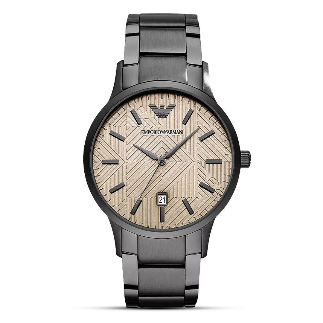 Emporio Armani Renato Beige Dial Gunmetal Men's Watch | AR11120