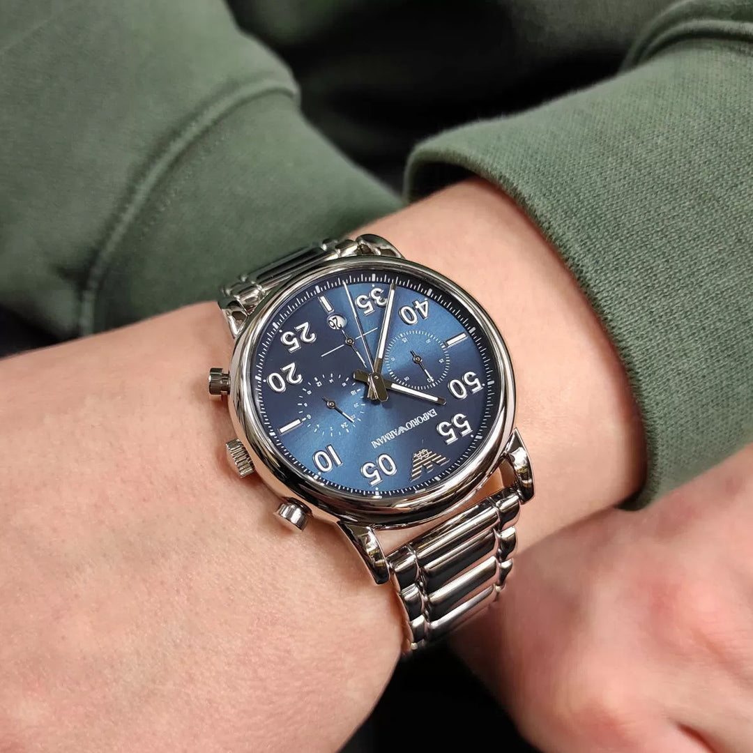 Emporio Armani Silver Chronograph Men's Watch | AR11132