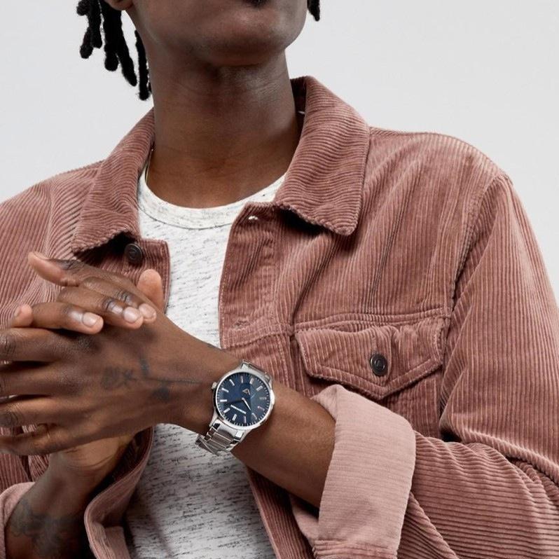 Emporio Armani Renato Blue Dial Stainless Steel Men's Watch | AR11137