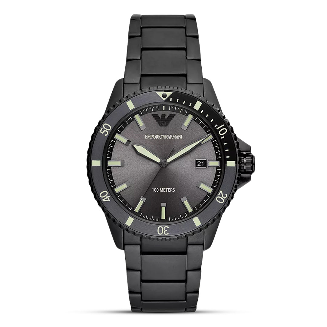 Emporio Armani Three Hand Date Grey Dial Men's Watch | AR11398