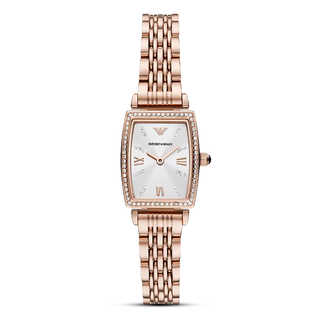 Emporio Armani Gianni T-Bar Rose Gold Tone Ladies Watch | AR11406