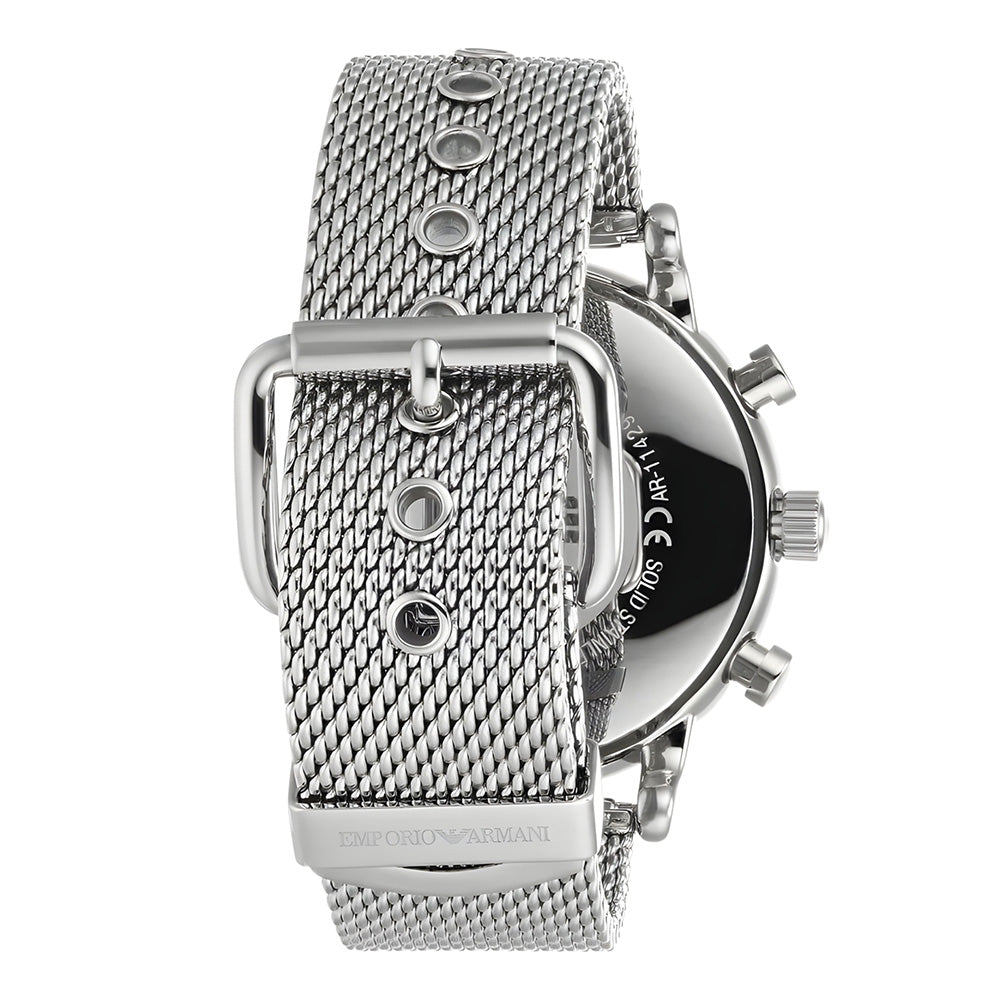 Emporio Armani Luigi Black Dial Mesh Strap Men's Watch | AR11429