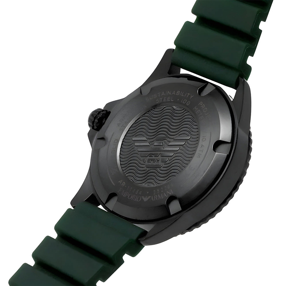 Emporio Armani Diver Green Silicon Strap Men's watch | AR11464