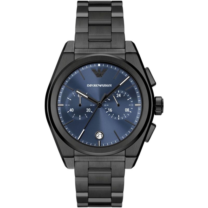 Emporio Armani Blue Dial Gunmetal Chronograph Watch AR11561