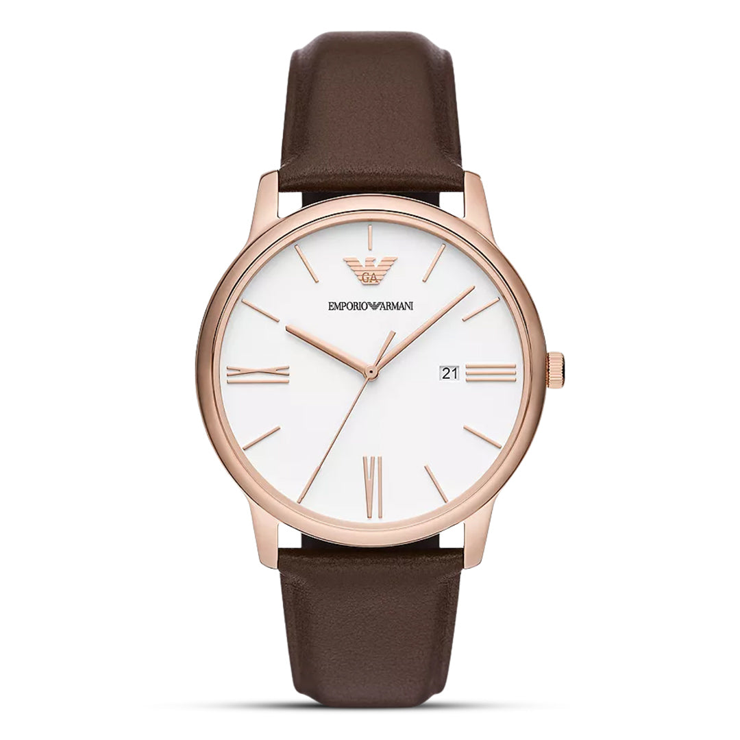 Emporio Armani Minimalist Date White Dial Men's Watch | AR11572
