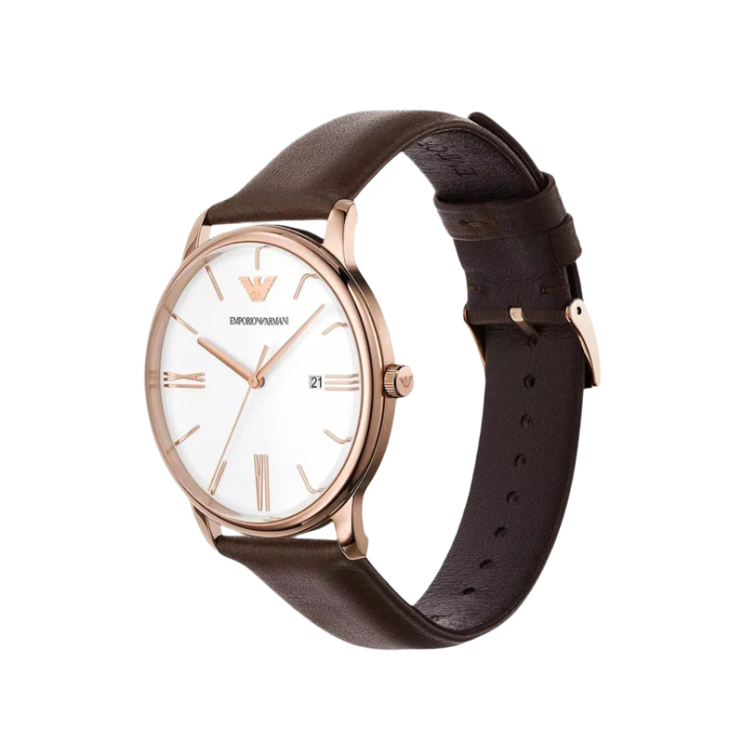 Emporio Armani Minimalist Date White Dial Men's Watch | AR11572