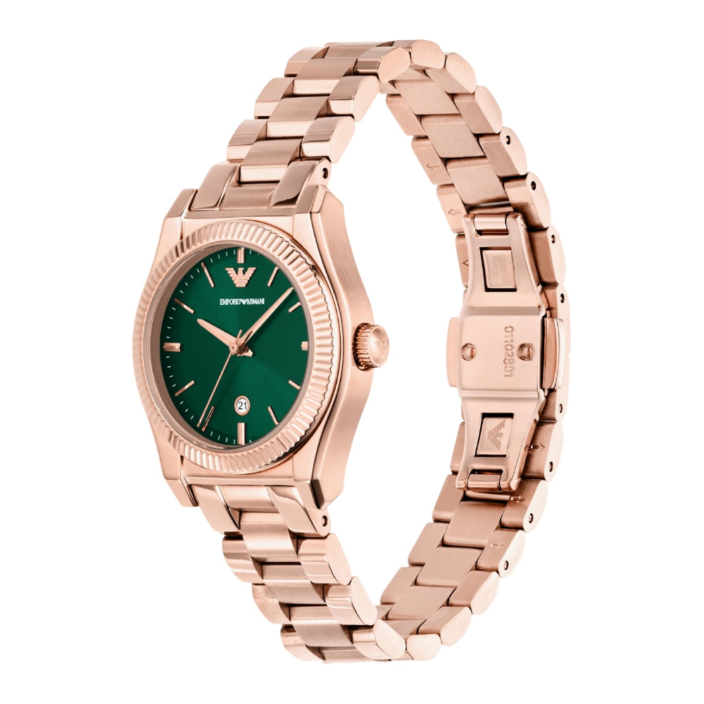 Emporio Armani Rose Gold Green Dial ladies Watches AR11639
