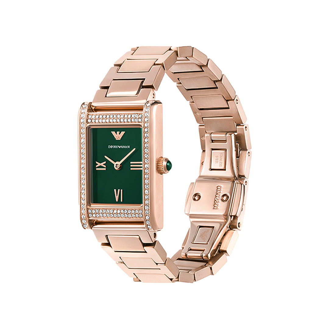 Emporio Armani Genni Green Dial Ladies Watch | AR11641