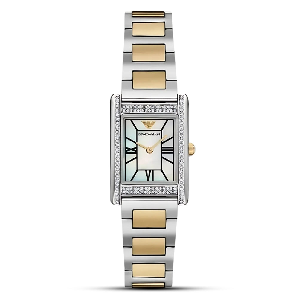 Emporio Armani Two Tone MOP White Dial Watch | AR11642