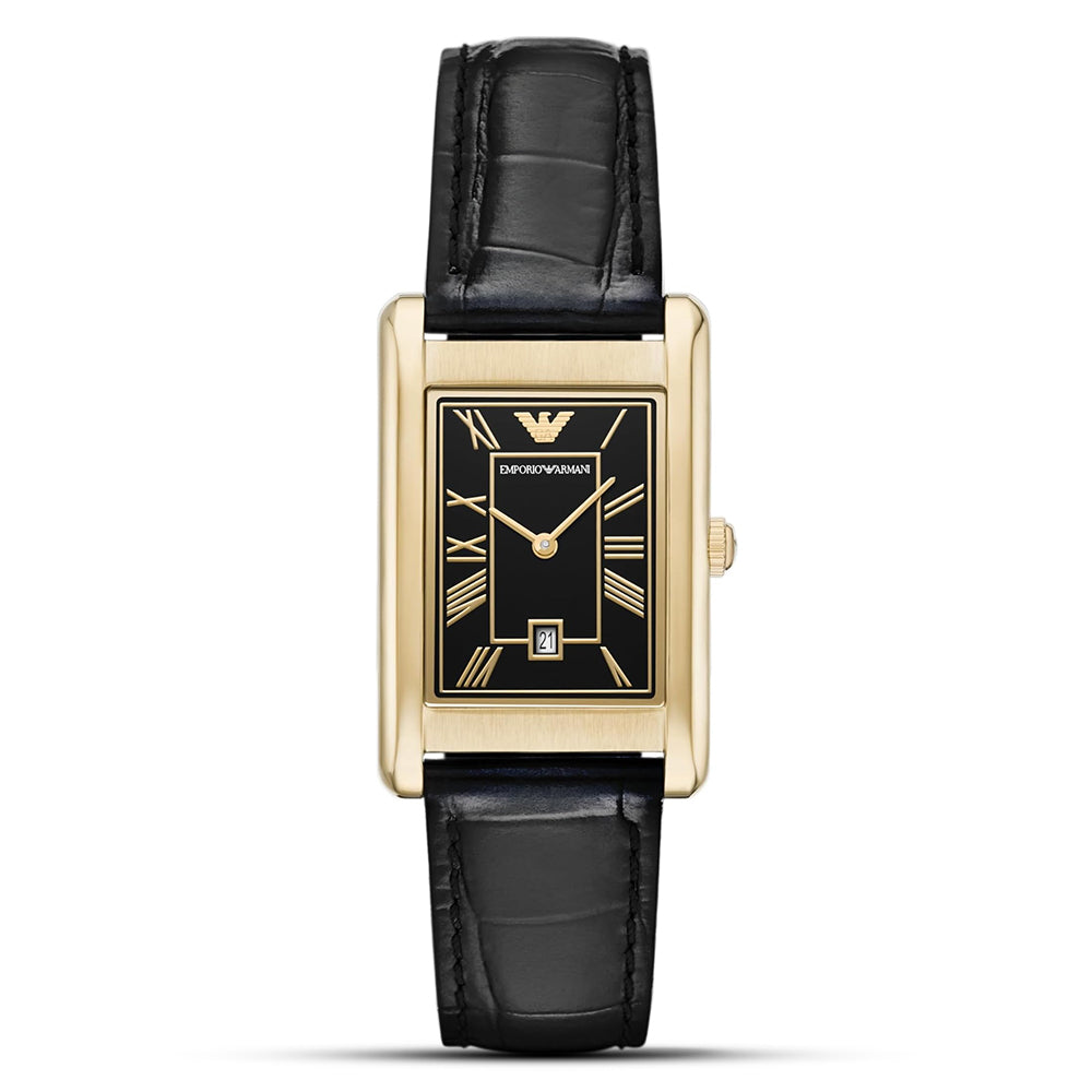 Emporio Armani Gino Rectangle Black Dial Men's Watch | AR11666