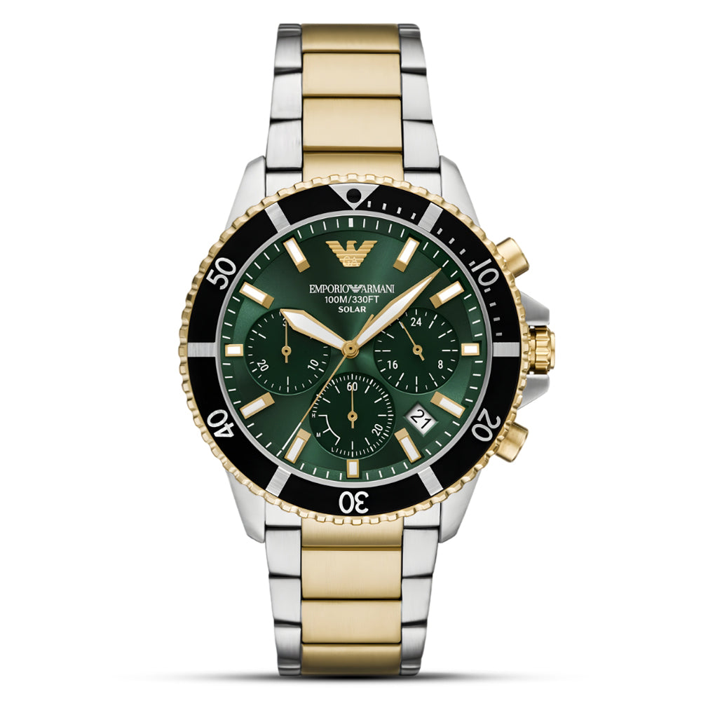 Emporio Armani World Explorer Solar Green Dial Men's Watch AR11695