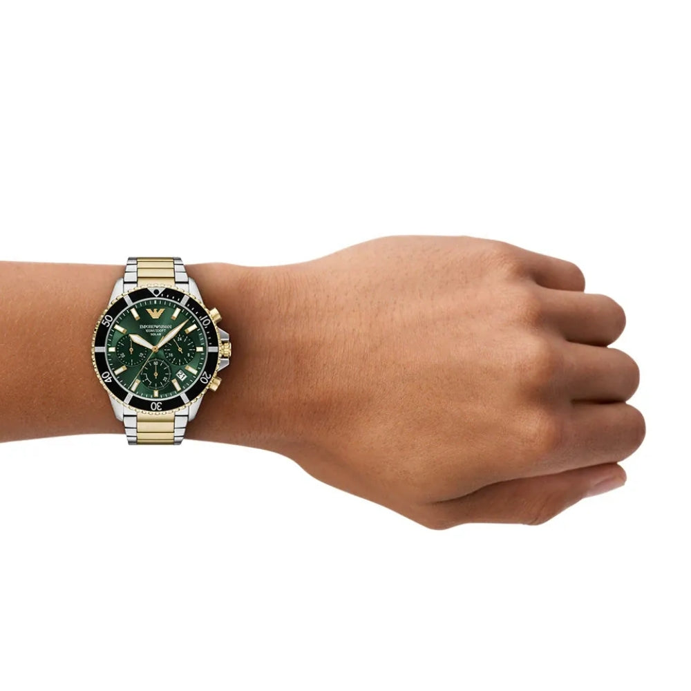 Emporio Armani World Explorer Solar Green Dial Men's Watch AR11695