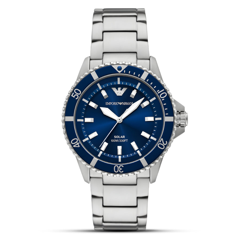 Emporio Armani World Explorer Blue Dial Solar Men's Watch AR11697