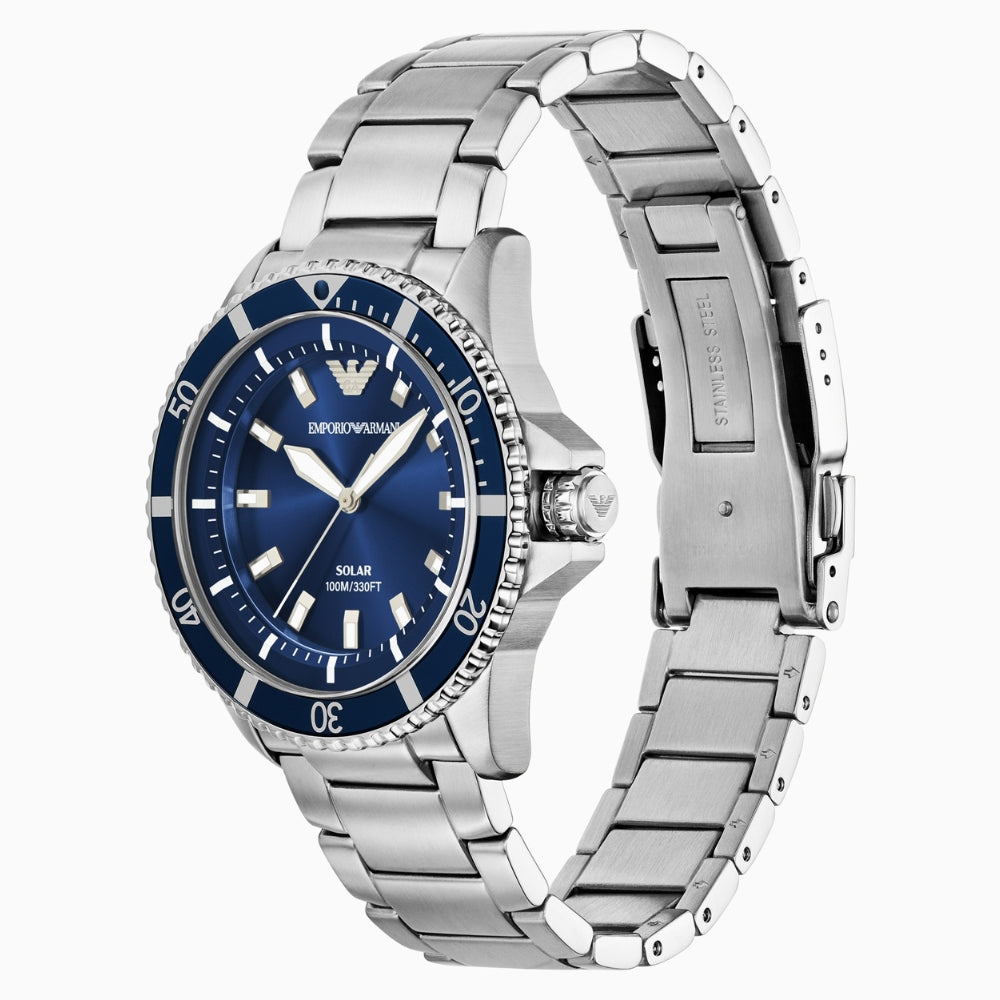 Emporio Armani World Explorer Blue Dial Solar Men's Watch AR11697
