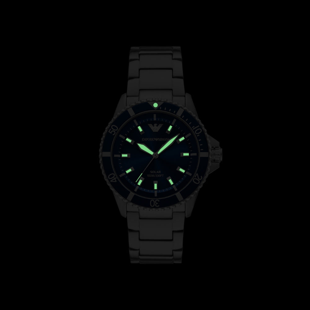 Emporio Armani World Explorer Blue Dial Solar Men's Watch AR11697