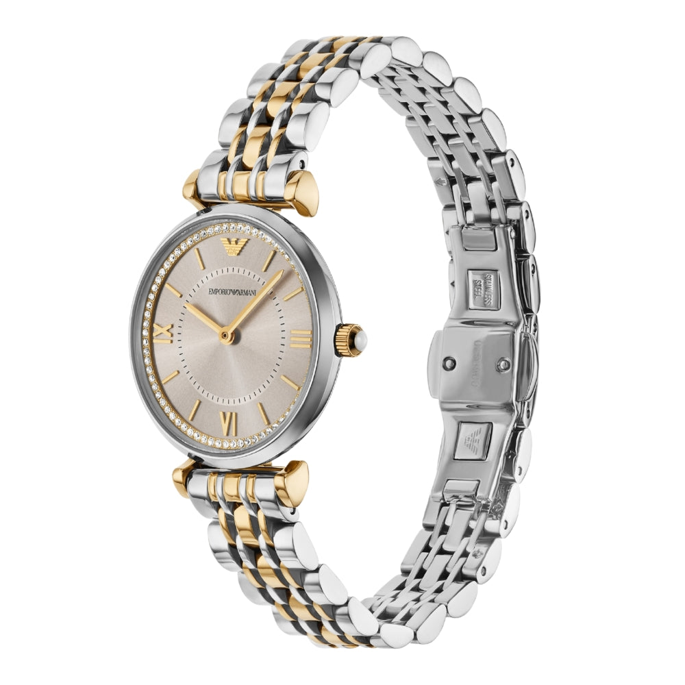 Emporio Armani Two Tone Champagne Dial ladies Watches AR11702