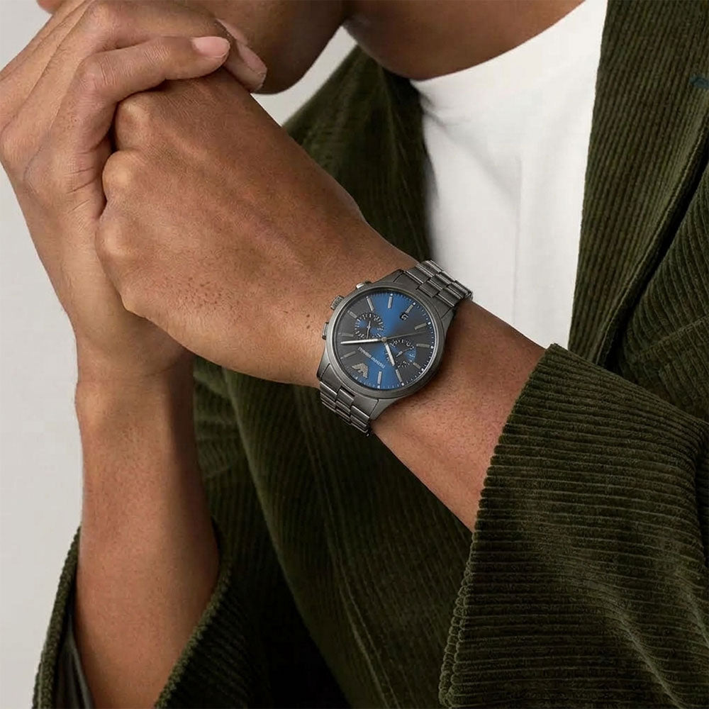 Emporio Armani Dario Chronograph Blue Dial Watch | AR11729