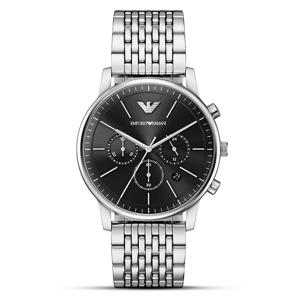 Emporio Armani Minimalist Chronograph Black Dial Watch | AR11772