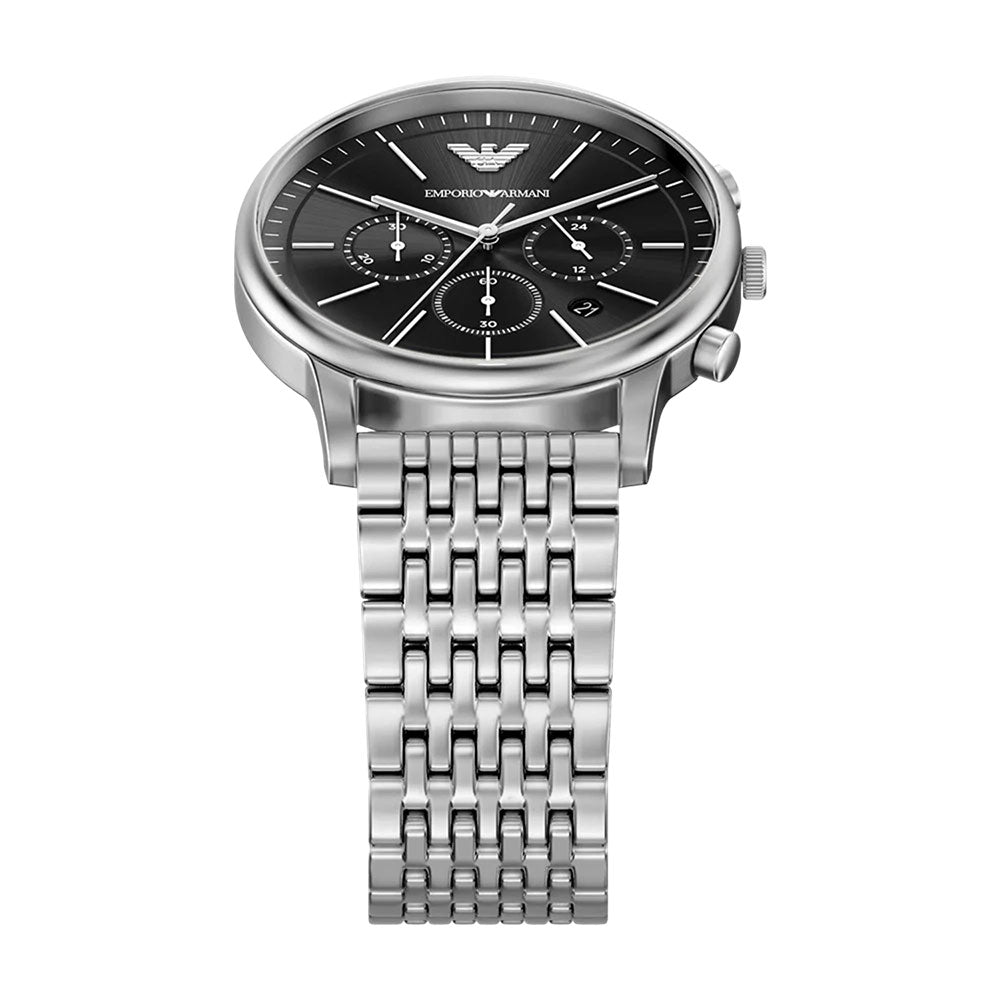 Emporio Armani Minimalist Chronograph Black Dial Watch | AR11772