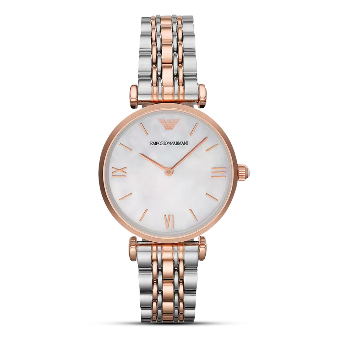 Emporio Armani Gianni T-Bar Womens Two-Tone Watch | AR1683