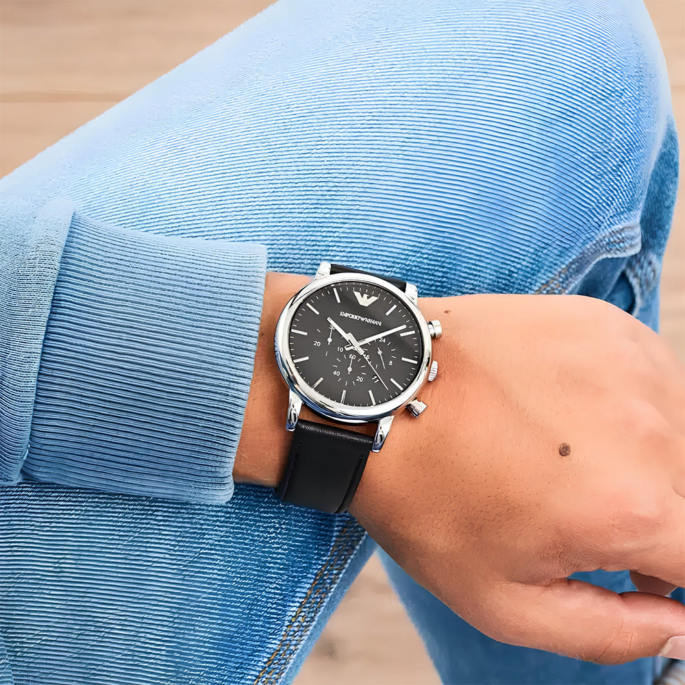 Emporio Armani Luigi Black Dial Men's Watch | AR1828