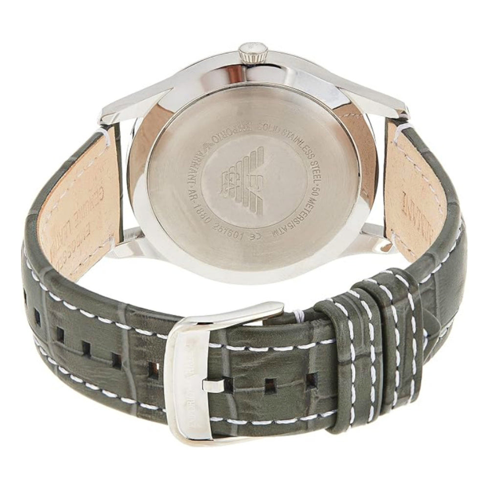 Emporio Armani Date White Dial Leather Belt Men's Watch | AR1880