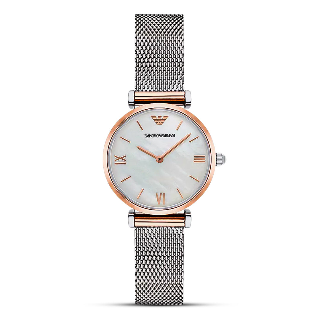 Emporio Armani Mother of Pearl Dial Mesh Strap Ladies Watch | AR2067