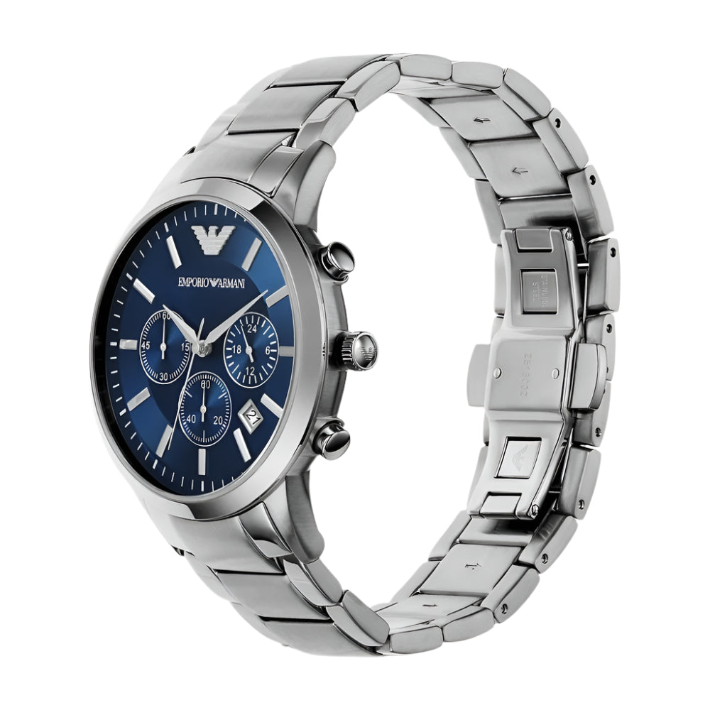 Emporio armani Stainless Steel Blue dial Watch | AR2448