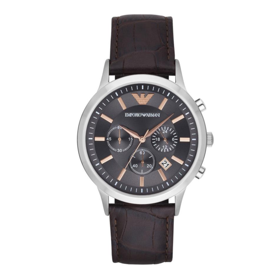 Emporio Armani Renato Brown Leather Strap Men's Watch | AR2513