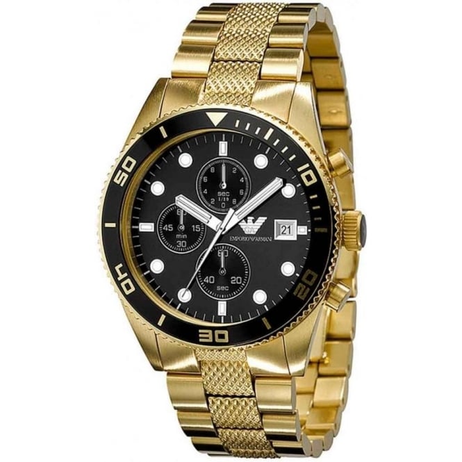 Emporio Armani Gold Tone Stainless Steel Men's Watch| AR5857