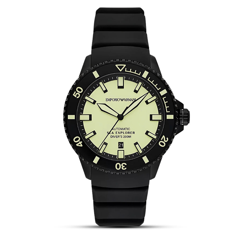 Emporio Armani Sea Explorer Automatic Yellow Dial Men's Watch | AR60085