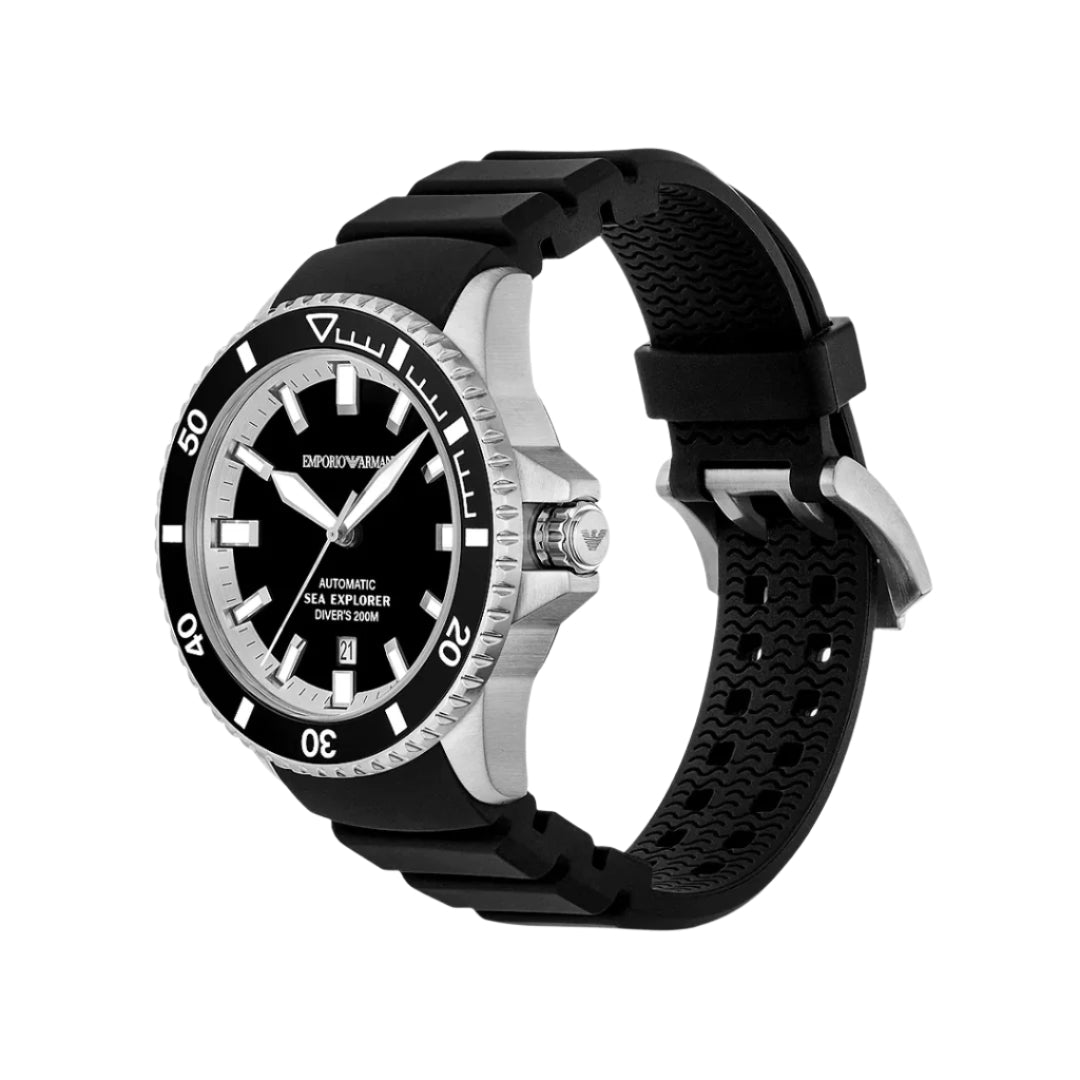 Emporio Armani Sea Explorer Automatic Black Dial Watch | AR60086