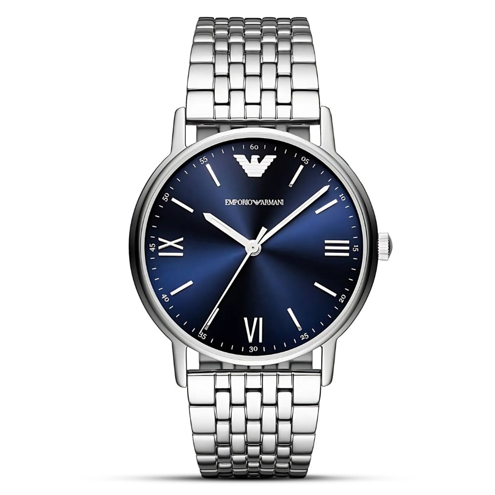 Emporio Armani Navy Blue Dial Stainless Steel Watch AR80010