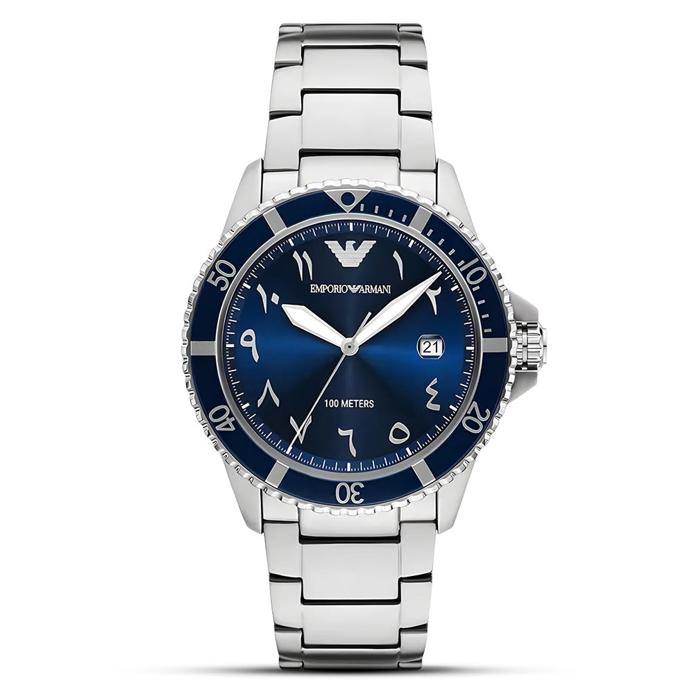 Emporio Armani Blue Arabic Dial Men's Watch | AR80076