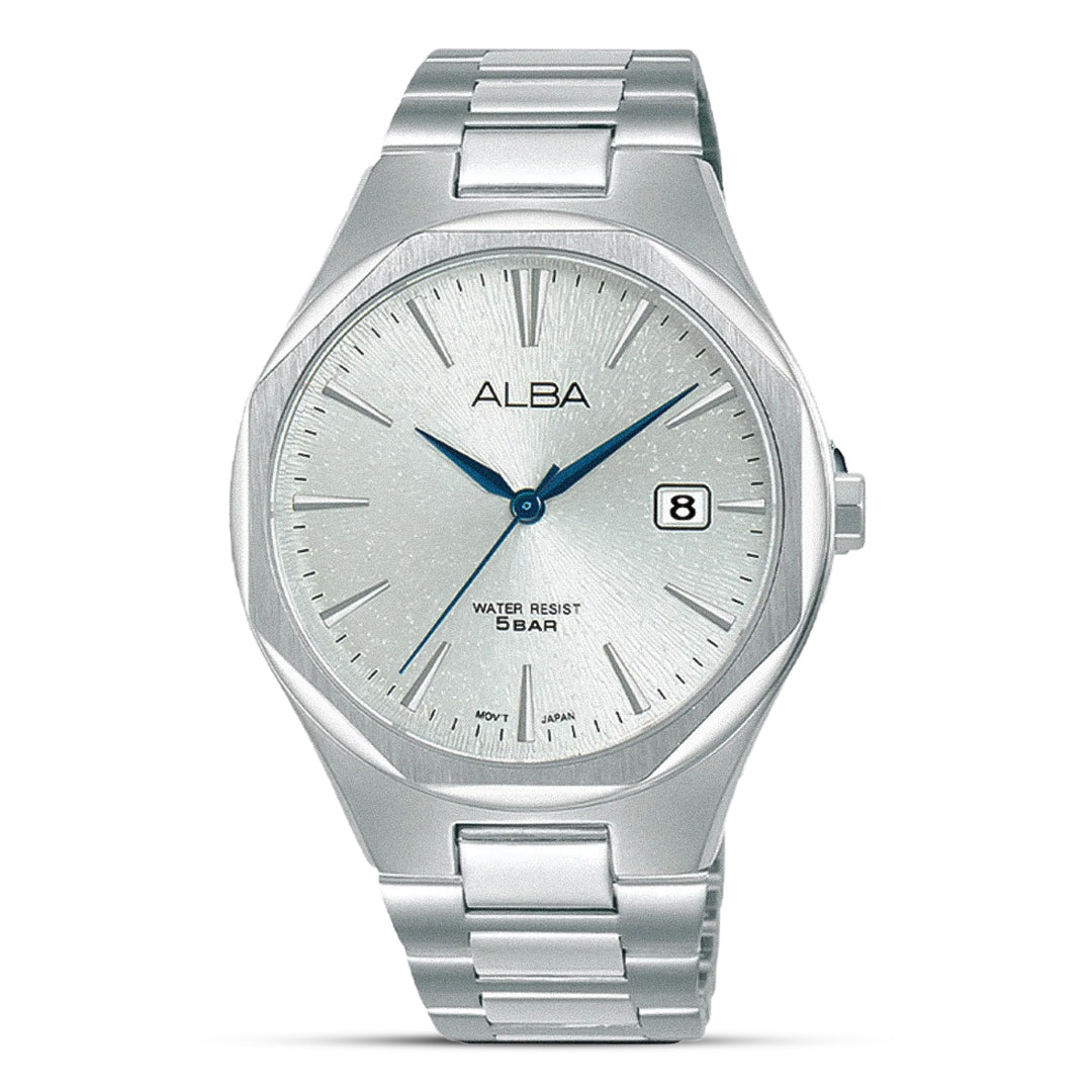 Alba Prestige Silver Textured Sunray Dial Couple Watch | AS9U61X & AH7DP3X