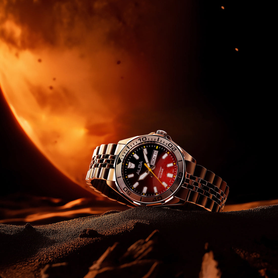 ALBA Sportive Red Gradation Dial Men's Watch | AV3581X