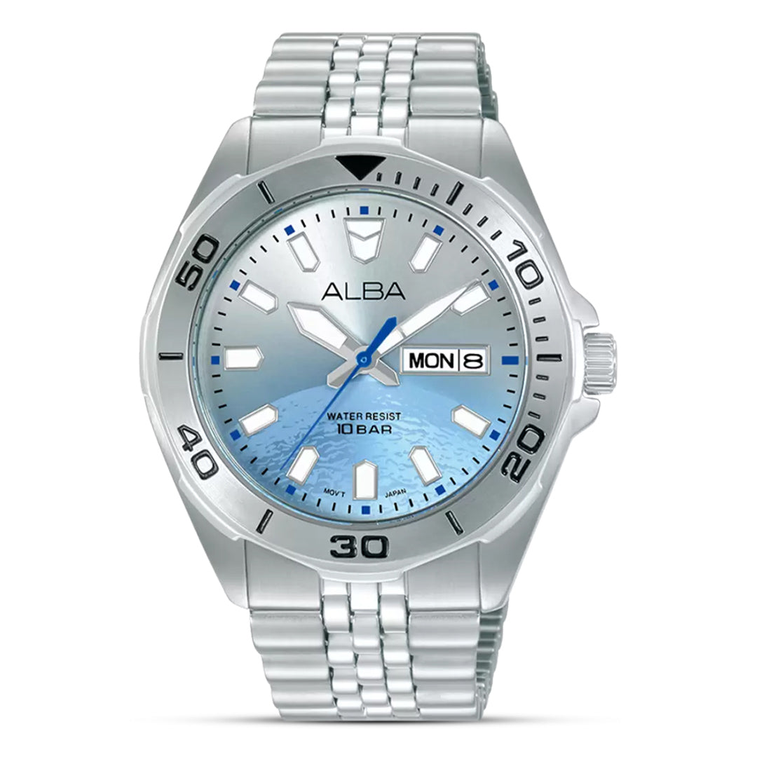 ALBA Sportive Uranus Ice Blue Gradation Dial Men's Watch | AV3587X