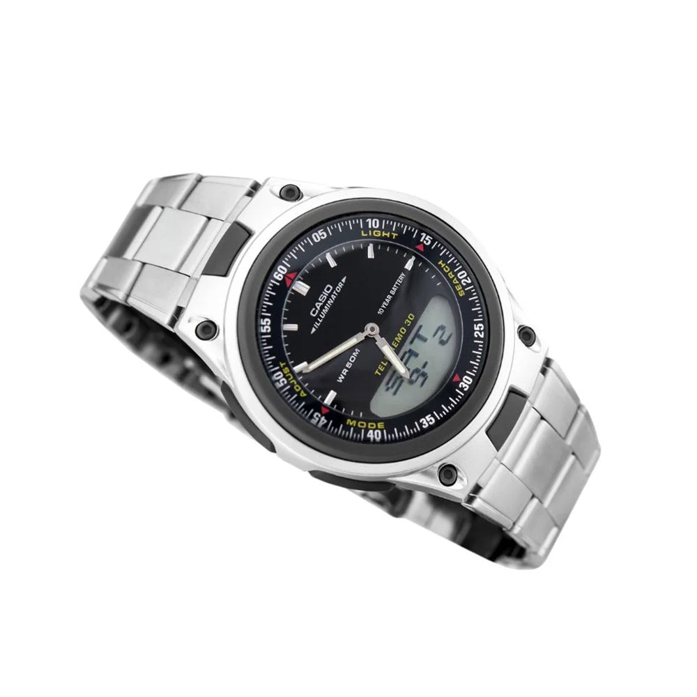 Casio Youth Dual Time Stainless Steel Watch | AW-80D-1AVDF