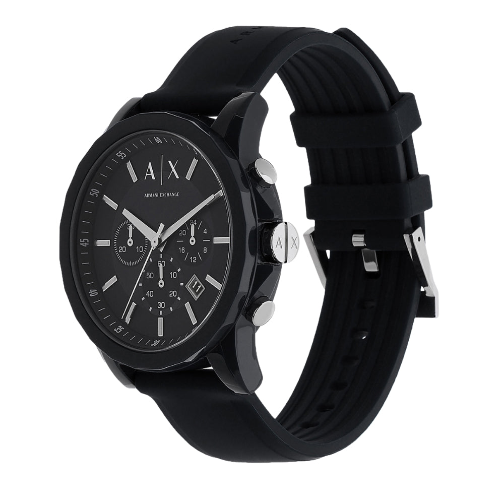 Armani Exchange Black Silicon Strap Men Watch AX1326