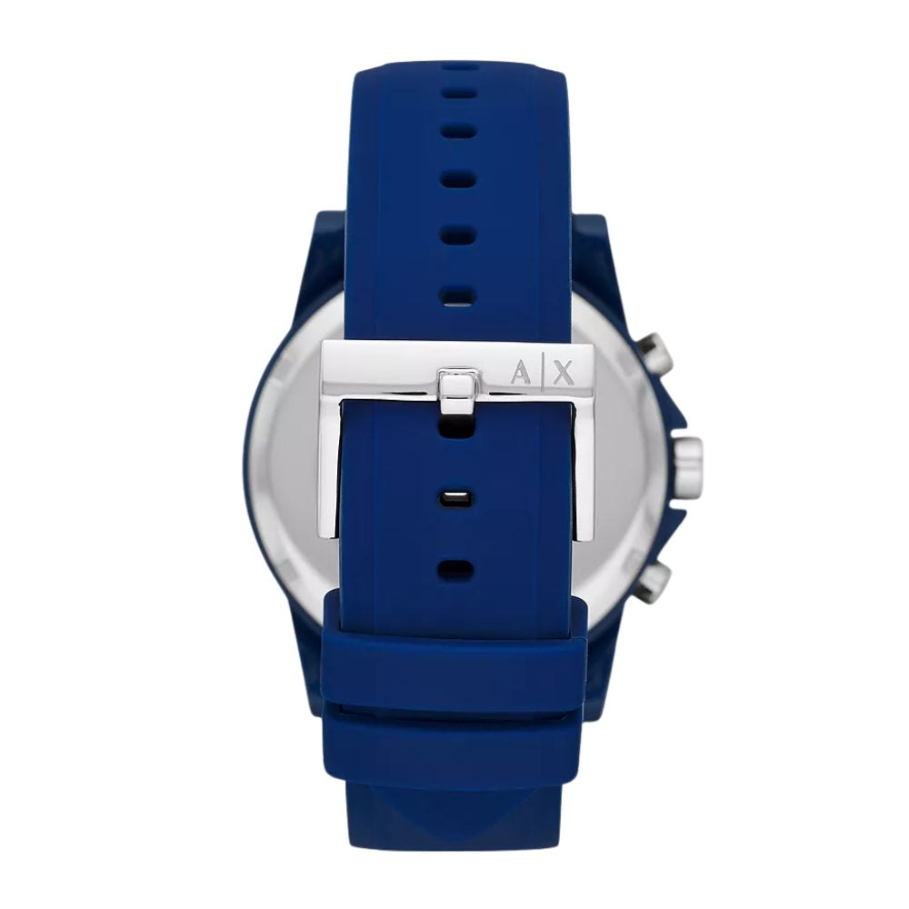 Armani Exchange Blue Dial Silicone Strap Men's Watch AX1327