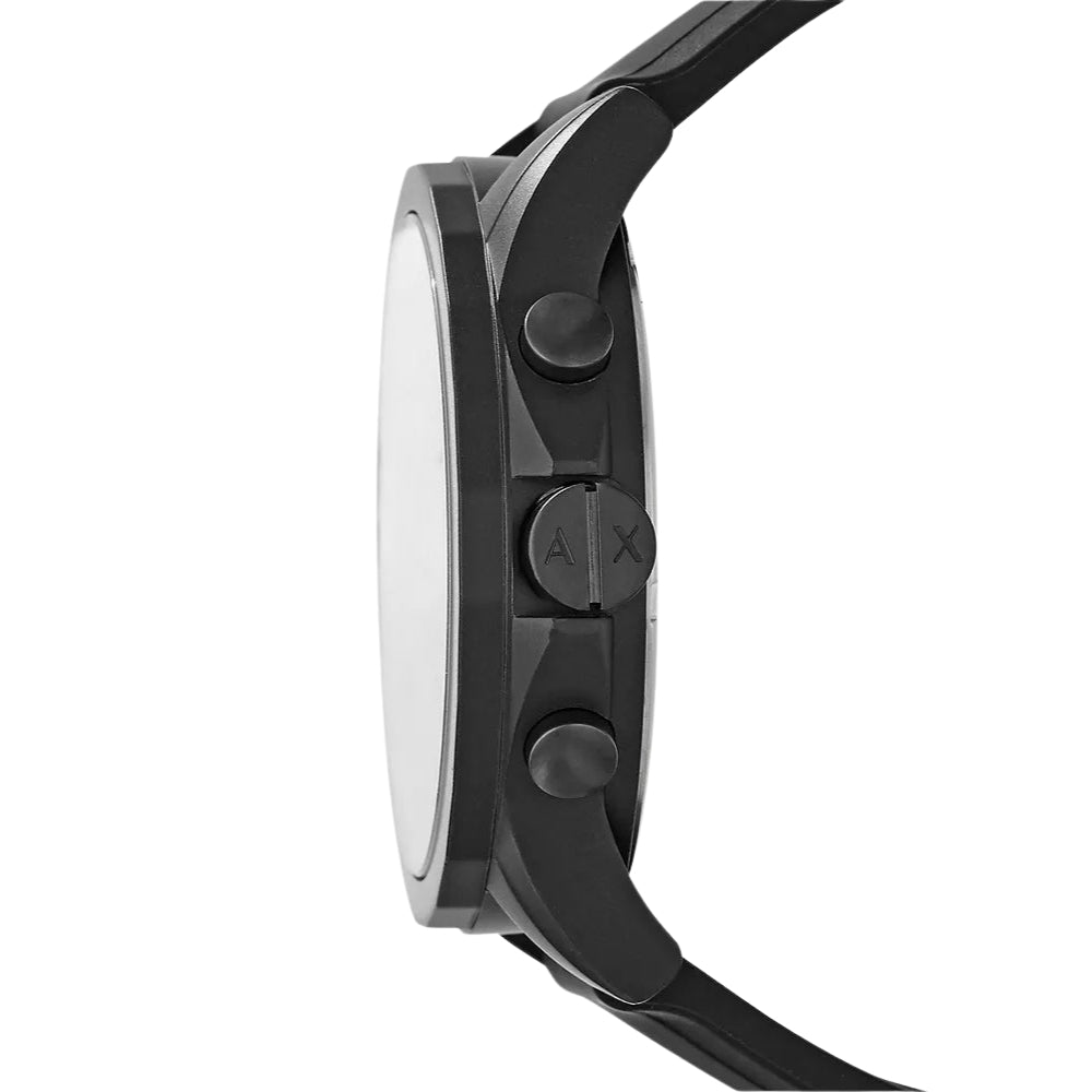 Armani Exchange Black Dial Silicone Strap Men's Watch AX1343