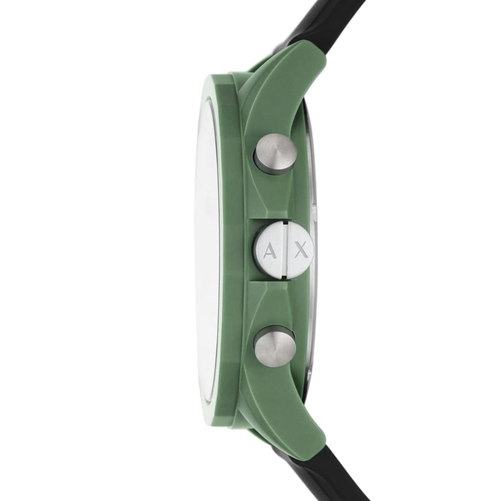 Armani Exchange Chronograph Black Dial Silicone Band Men's Watch AX1348