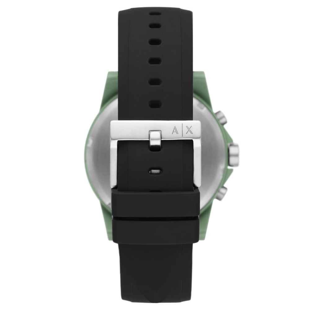 Armani Exchange Chronograph Black Dial Silicone Band Men's Watch AX1348