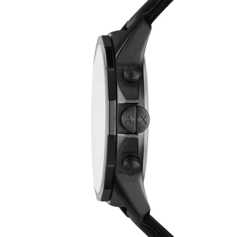 Armani Exchange Chronograph Black Leather Men's Watch AX1724