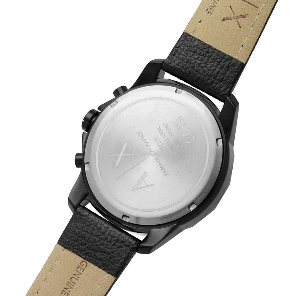 Armani Exchange Chronograph Black Leather Men's Watch AX1724