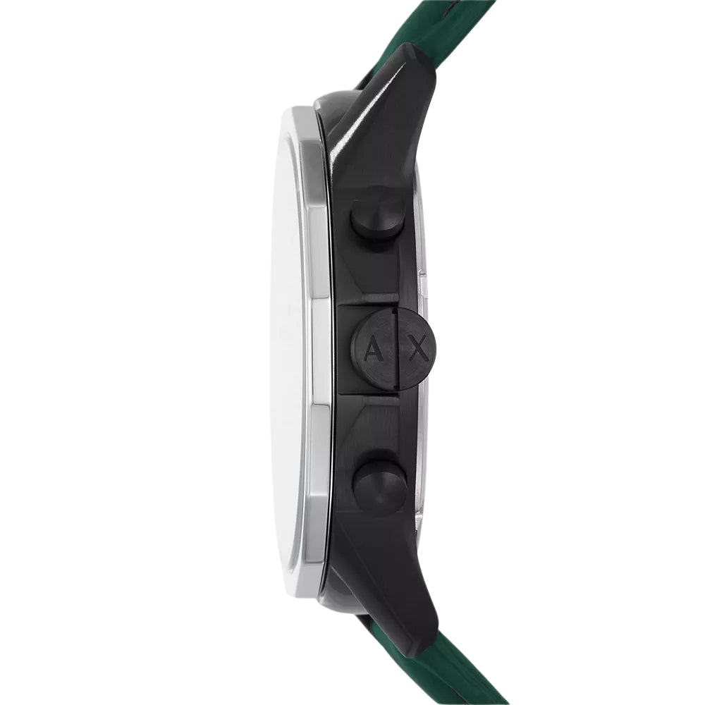 Armani Exchange Green Dial Leather Strap Men's Watch AX1725