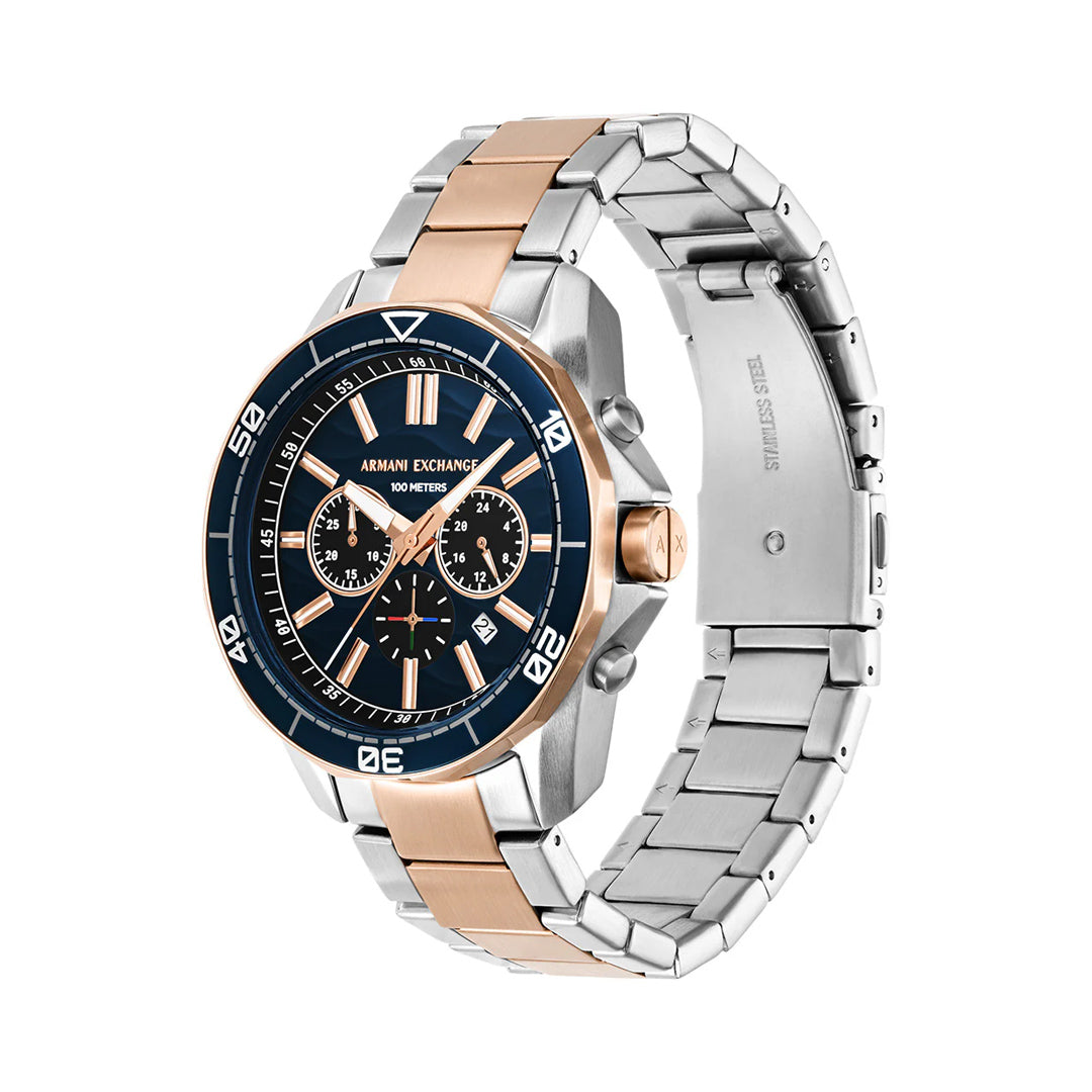 Armani Exchange Spencer Two Tone Blue Dial Men's Watch | AX1965