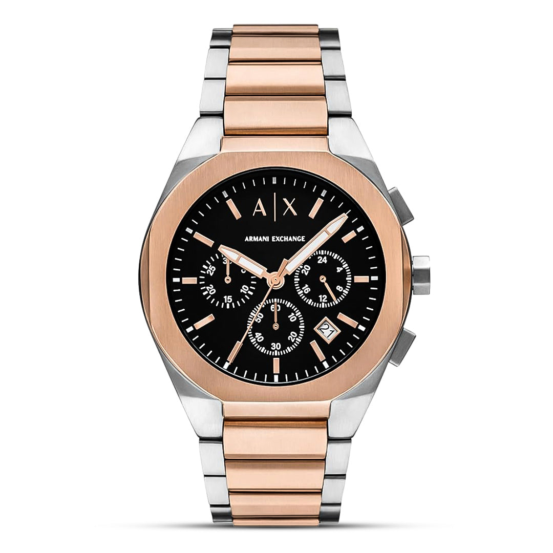 Armani Exchange Chrono Dual Tone Black Dial Men's Watch | AX4181
