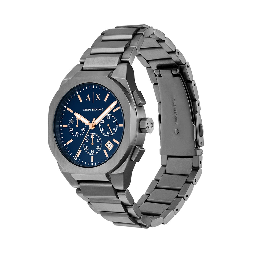 Armani Exchange Chrono Gunmetal Blue Dial Men's Watch | AX4182