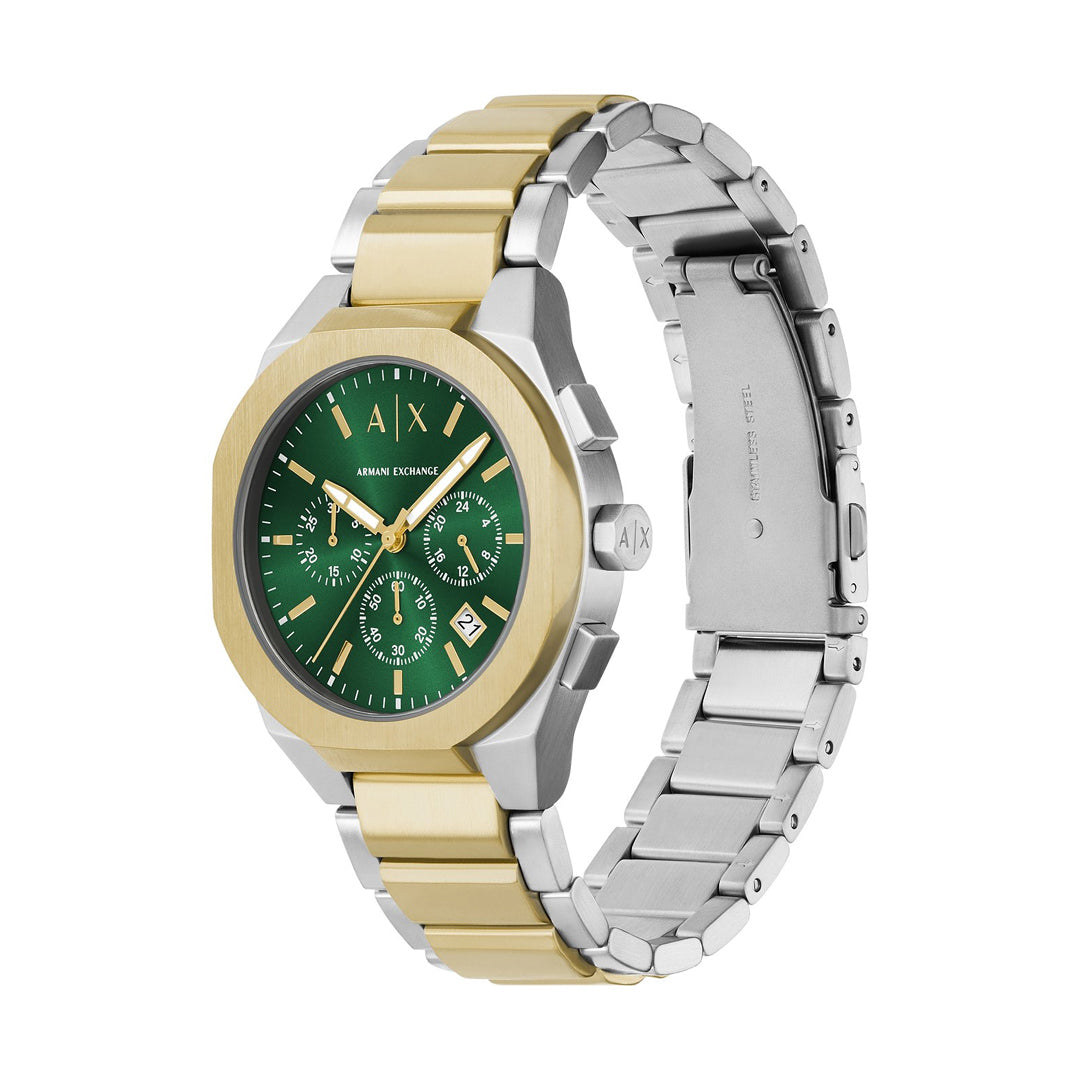 Armani Exchange Chrono Dual Tone Green Dial Men's Watch | AX4184